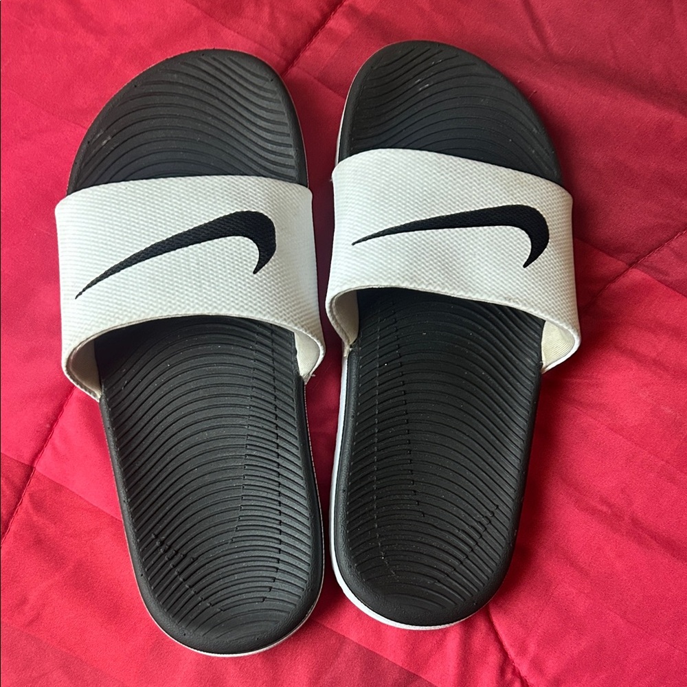 Nike Black and White Slide Sandals